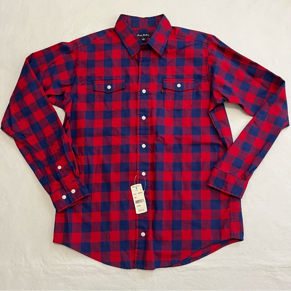 Brooks Brothers Fleece Red Checked Long Sleeve Button Down Shirt NWT
